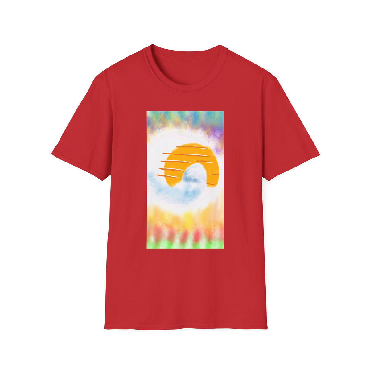 Retro Sunrise Graphic T-Shirt — Colorful Tie-Dye Vibe