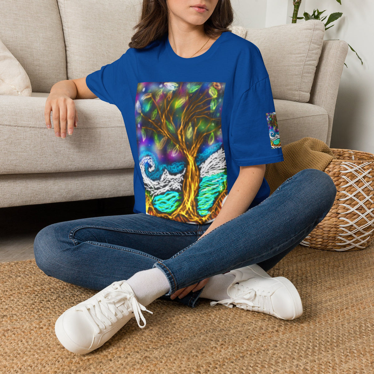 Mystic Tree Graphic T-Shirt — Colorful Ethereal Nature Design