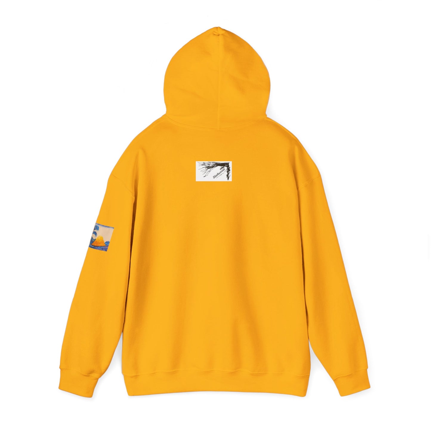 Wave and Volcano Art Hoodie — Ocean Wave Painting Sweatshirt