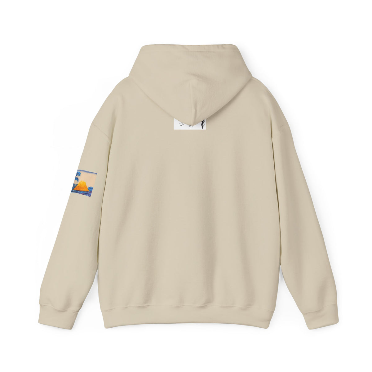 Wave and Volcano Art Hoodie — Ocean Wave Painting Sweatshirt