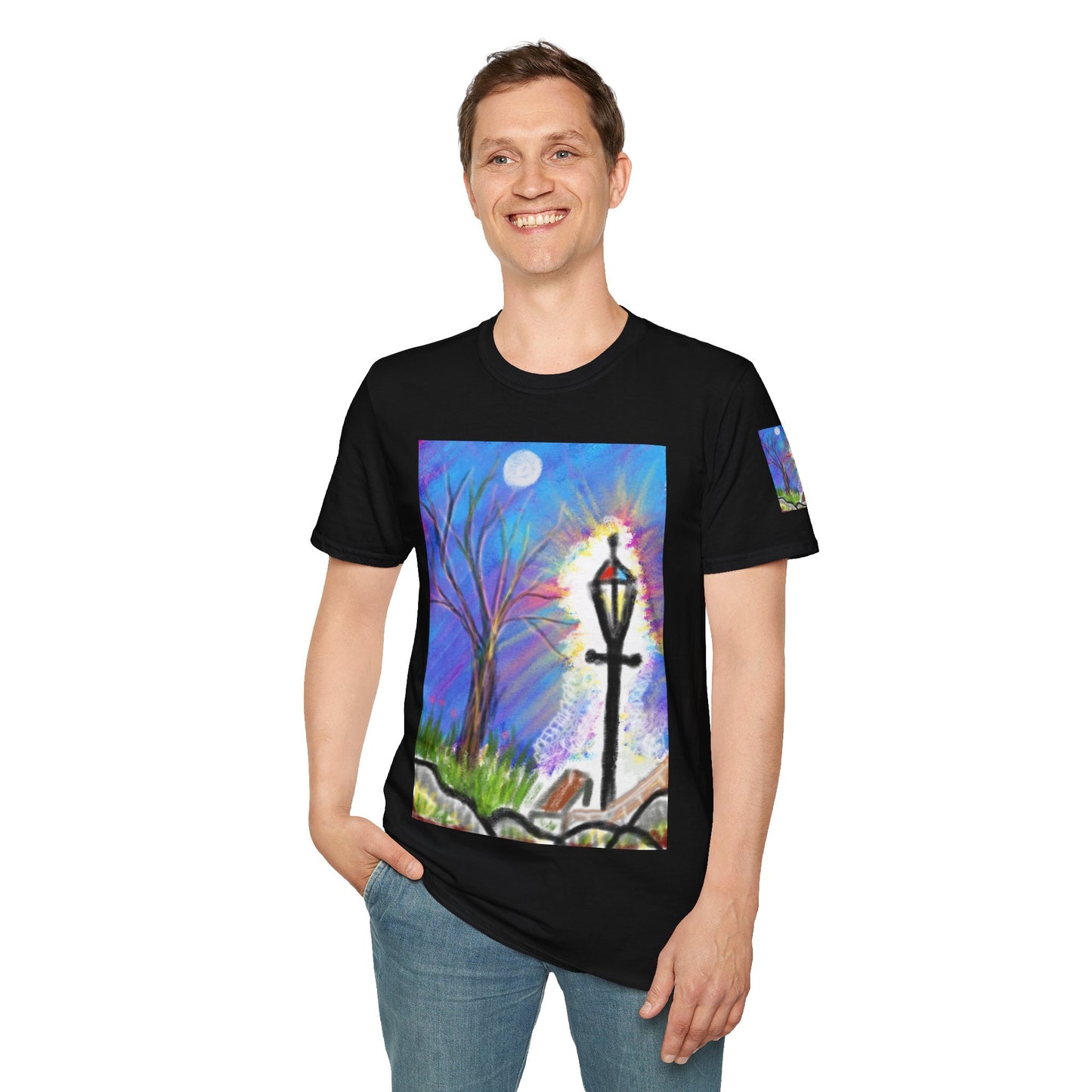 Moonlit Lantern T‑Shirt — Whimsical Nightscape Tee