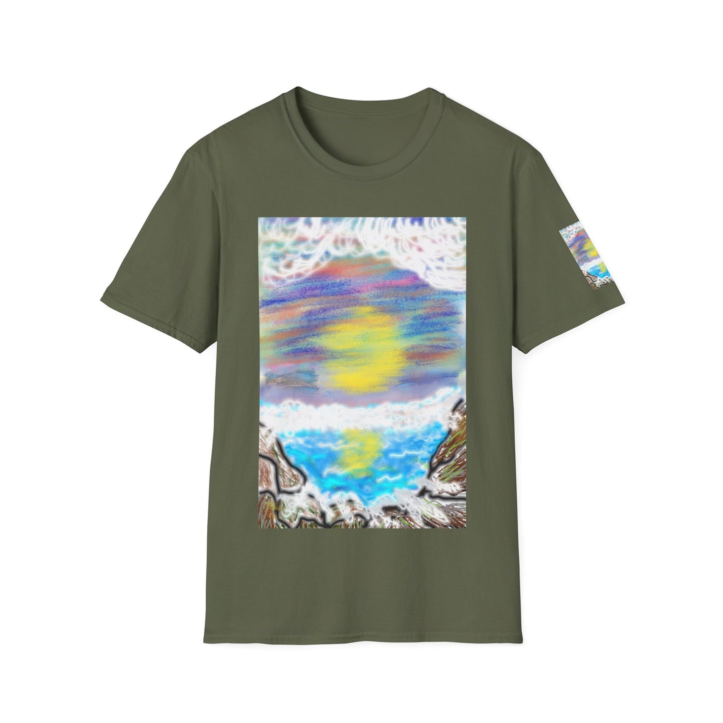 Abstract Sunset Wave T-Shirt