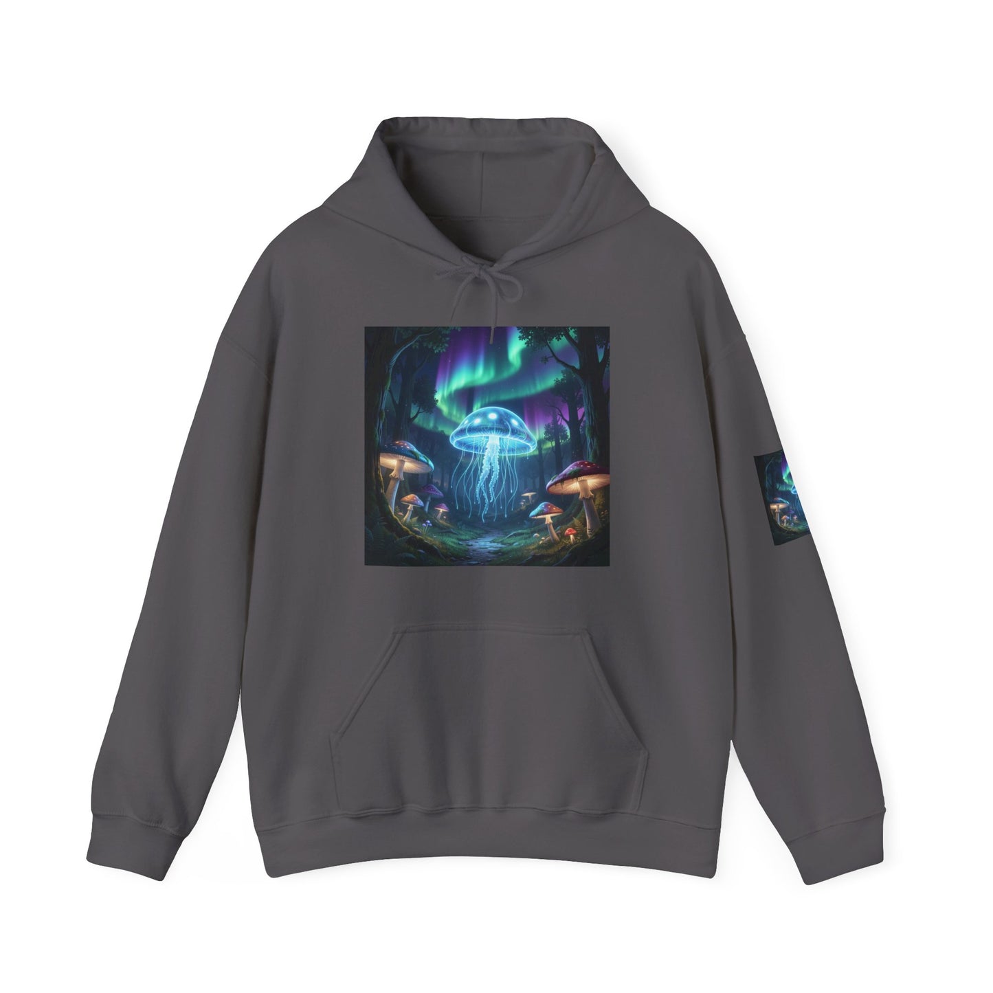 Mystical Glow Mushroom Jellyfish Hoodie – Neon Forest Jellyfish Design