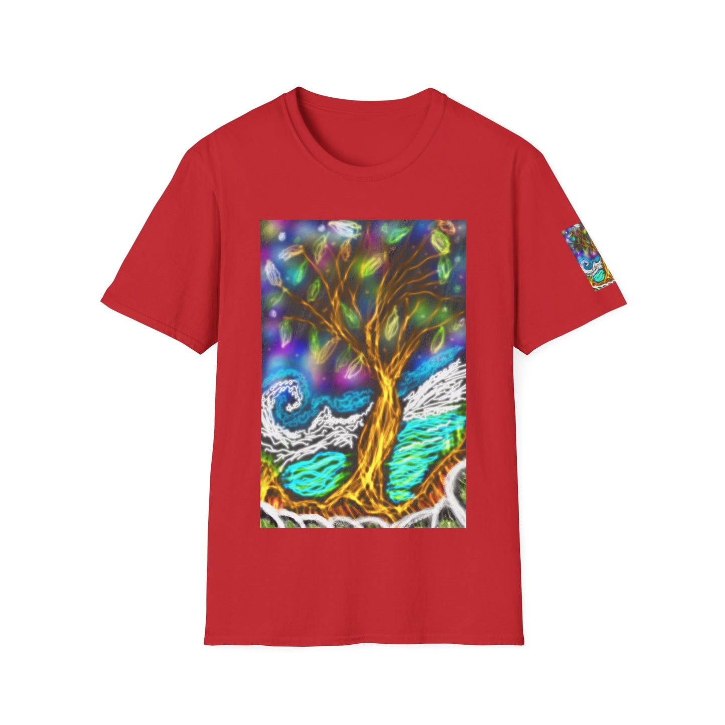 Mystic Tree Graphic T-Shirt — Colorful Ethereal Nature Design
