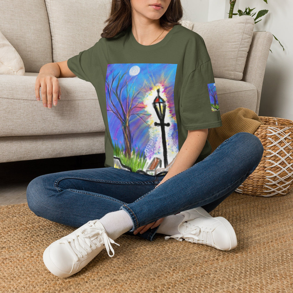 Moonlit Lantern T‑Shirt — Whimsical Nightscape Tee