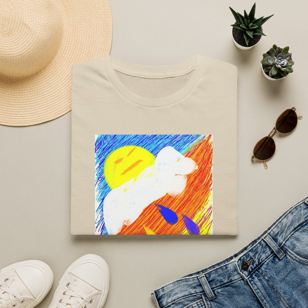 Abstract Sunset T-Shirt — Dog Drops Colour