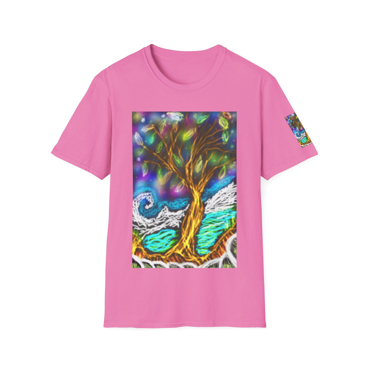 Mystic Tree Graphic T-Shirt — Colorful Ethereal Nature Design