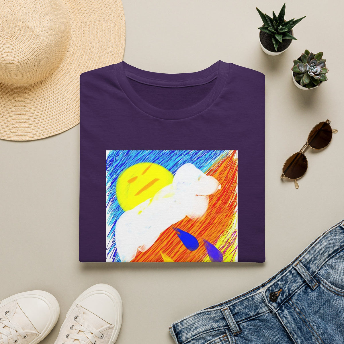 Abstract Sunset T-Shirt — Dog Drops Colour