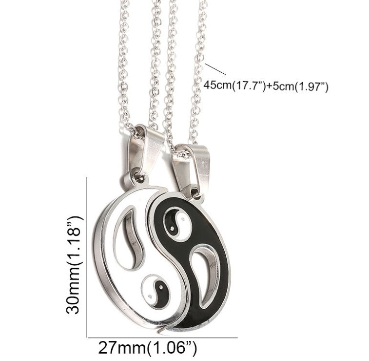 Yin & Yang Couples Necklace Set