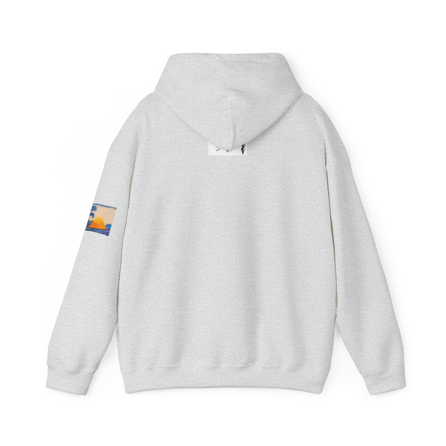 Wave and Volcano Art Hoodie — Ocean Wave Painting Sweatshirt