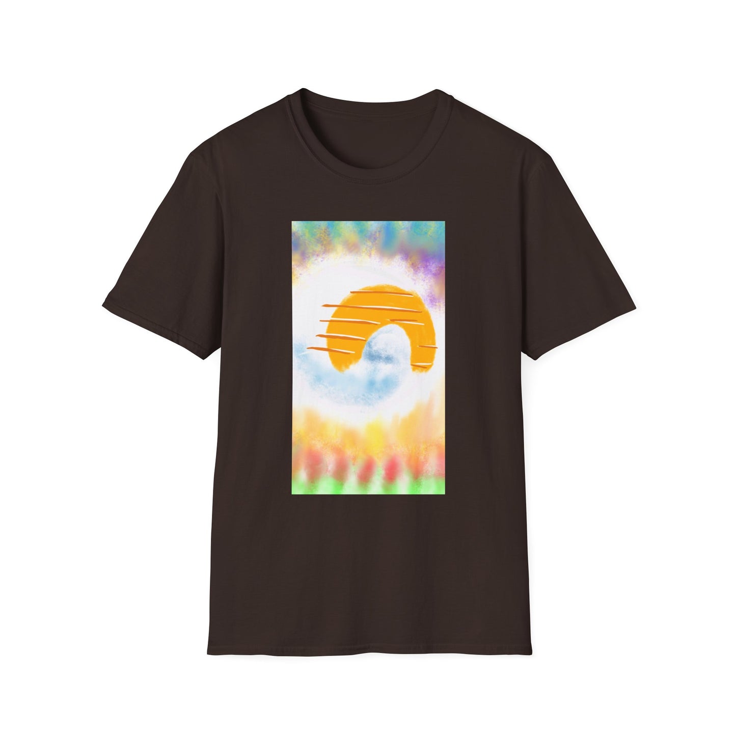 Retro Sunrise Graphic T-Shirt — Colorful Tie-Dye Vibe