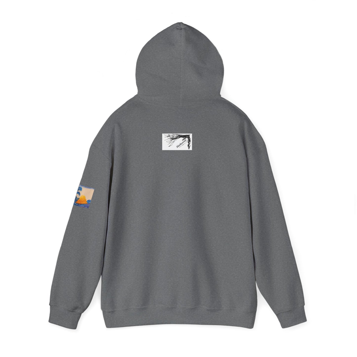 Wave and Volcano Art Hoodie — Ocean Wave Painting Sweatshirt