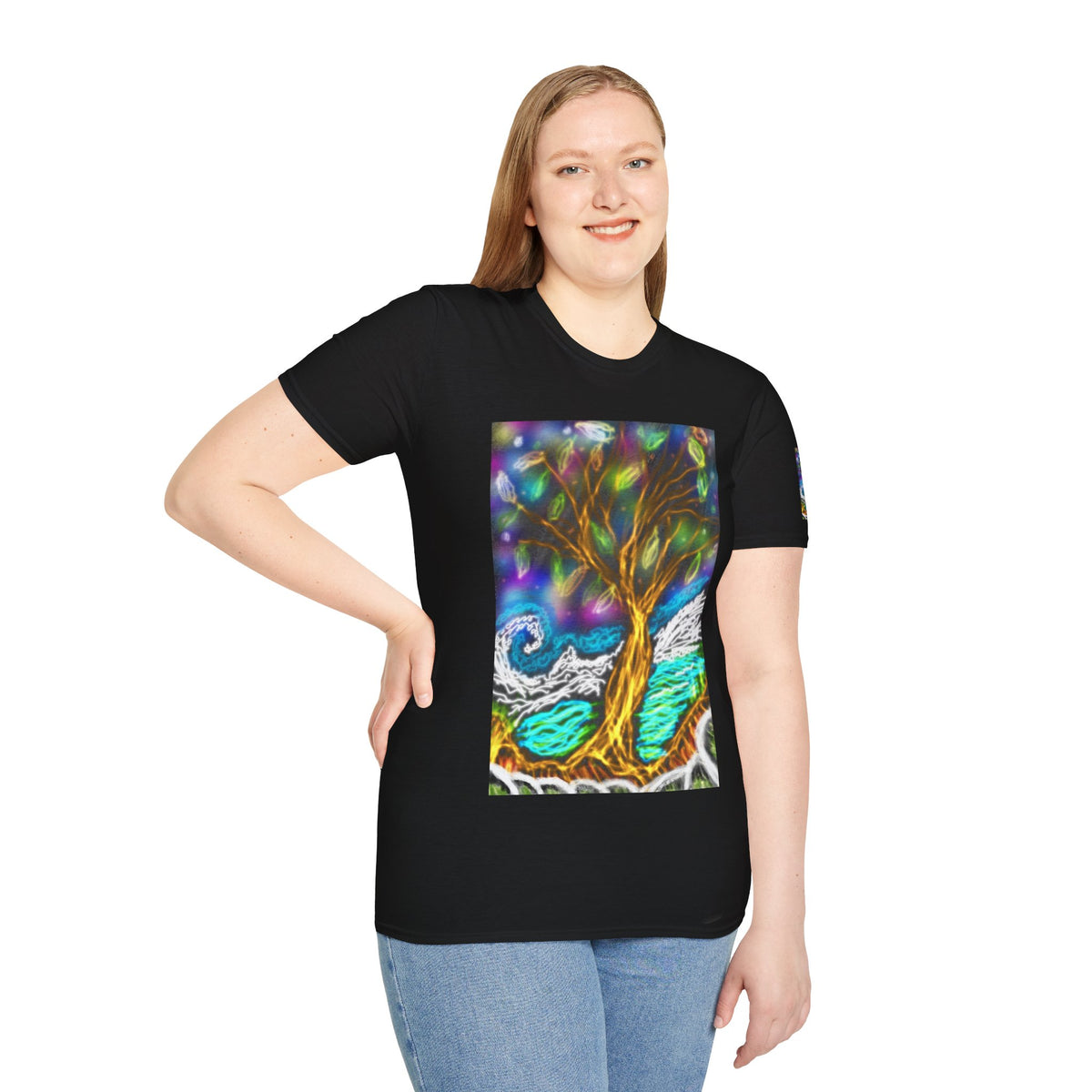 Mystic Tree Graphic T-Shirt — Colorful Ethereal Nature Design