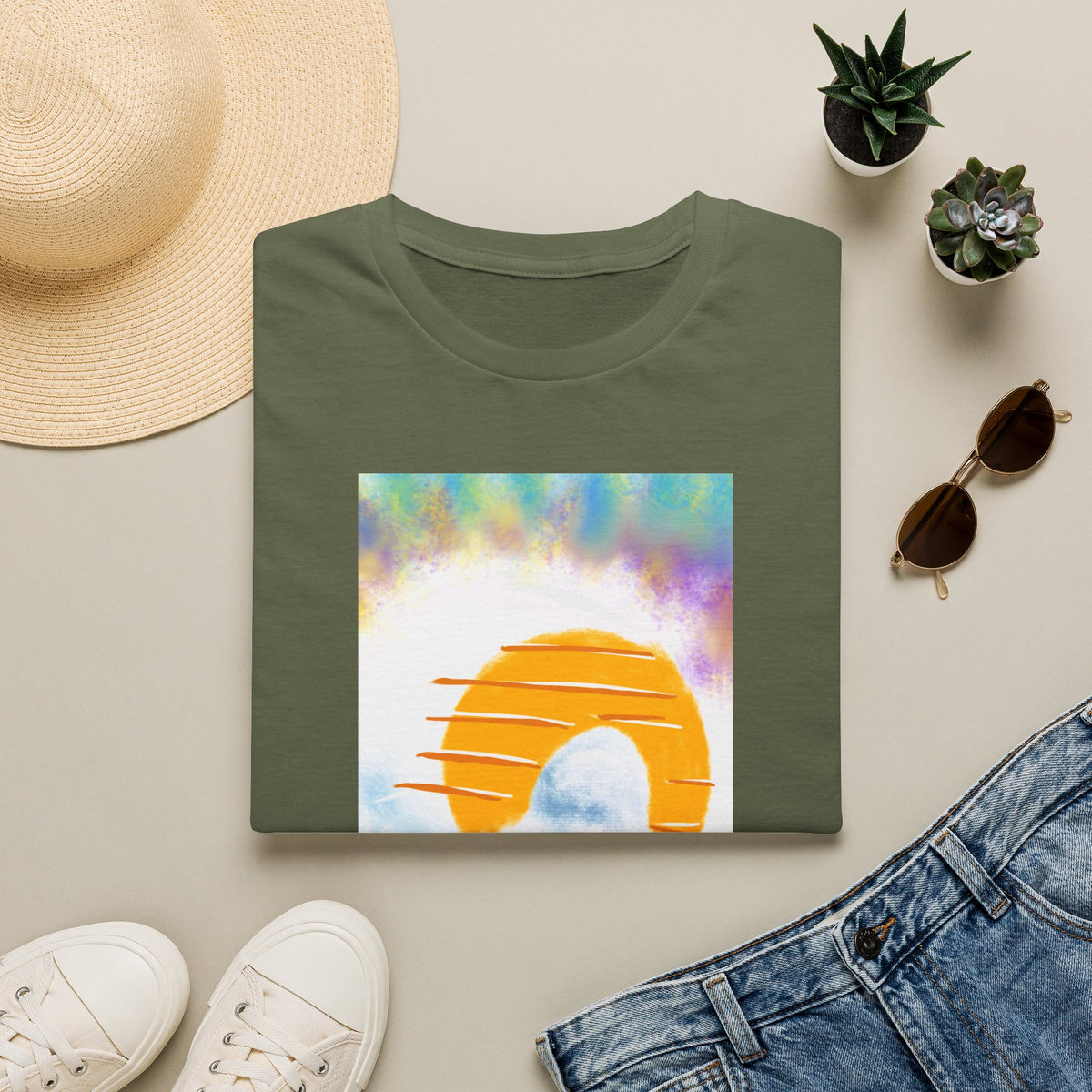 Retro Sunrise Graphic T-Shirt — Colorful Tie-Dye Vibe