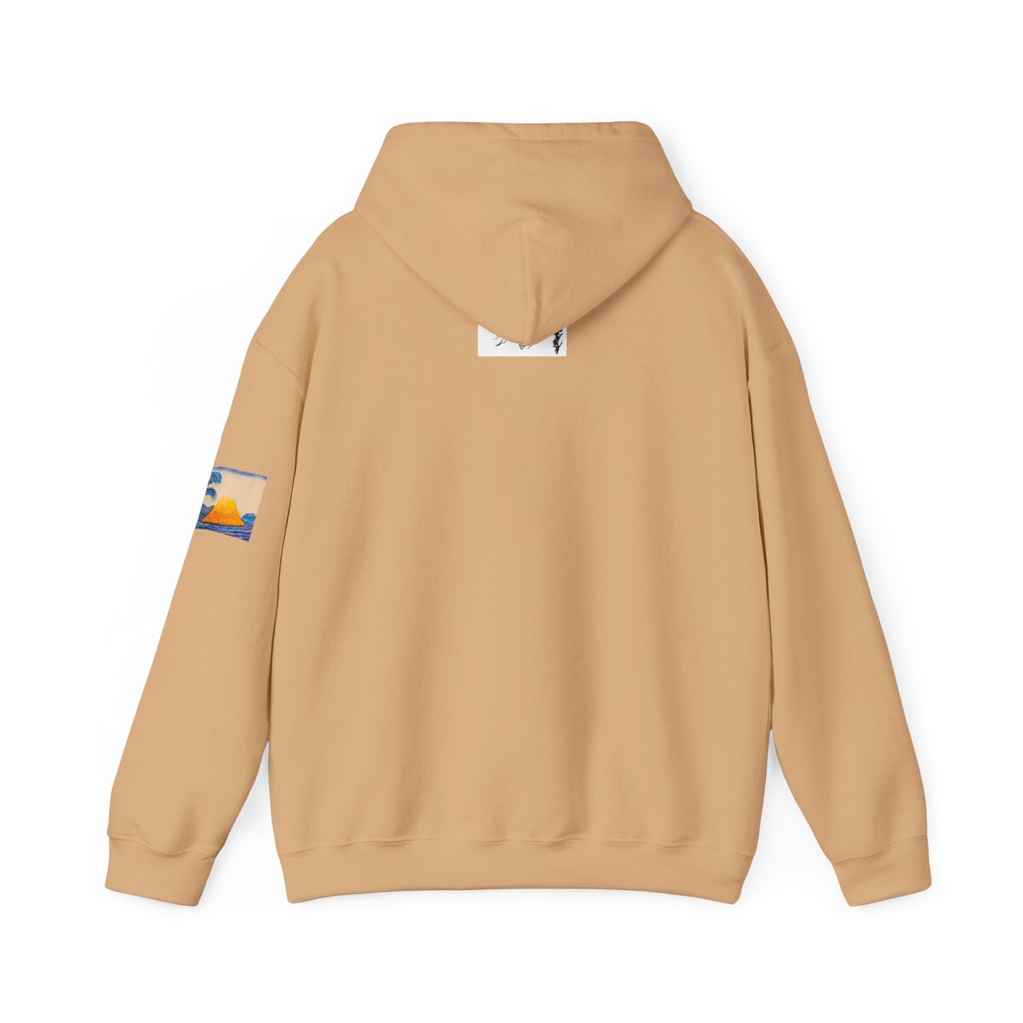Wave and Volcano Art Hoodie — Ocean Wave Painting Sweatshirt