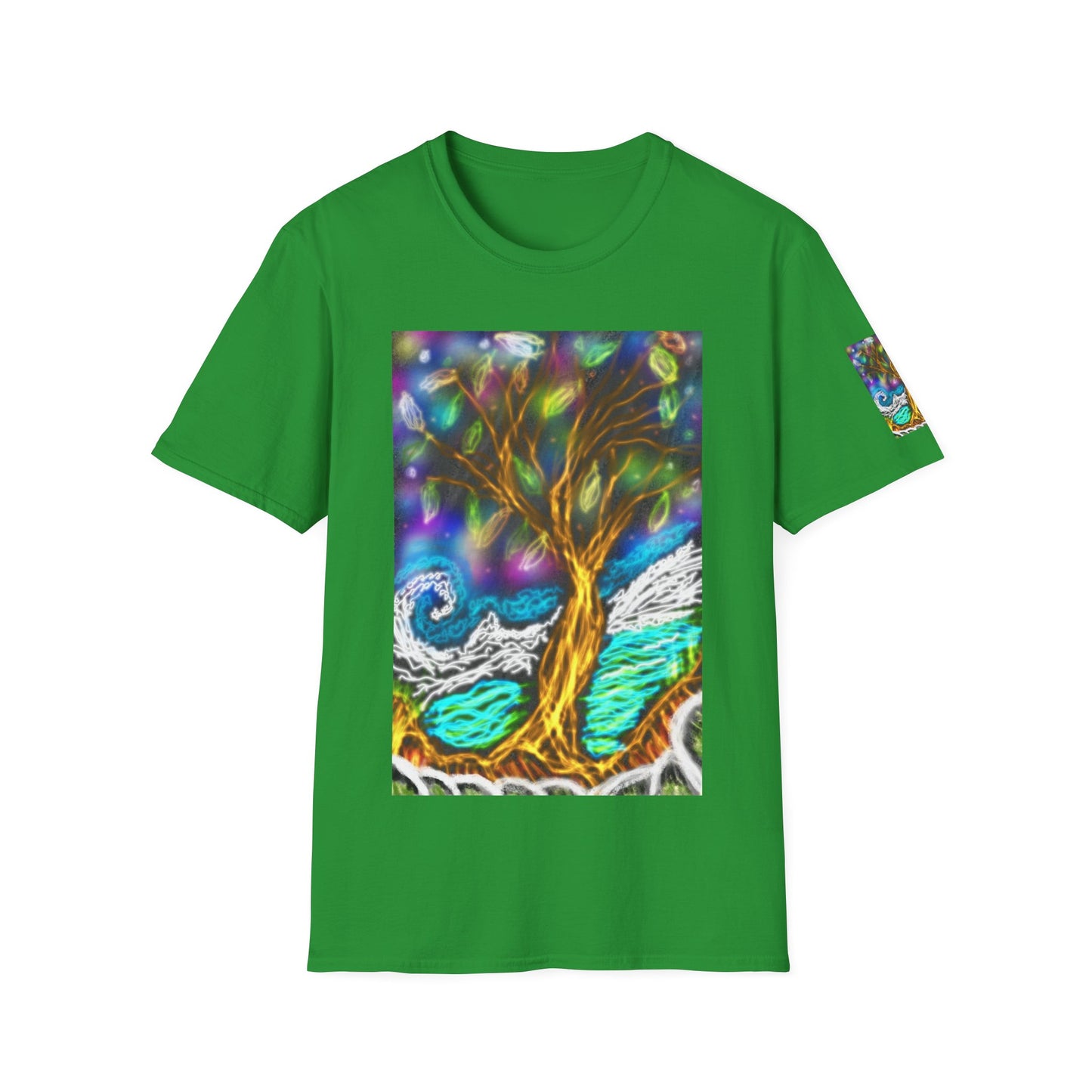 Mystic Tree Graphic T-Shirt — Colorful Ethereal Nature Design