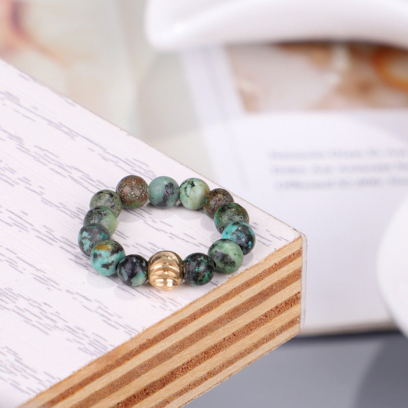 Summer New African Turquoise Elastic Bracelet 7 Ring