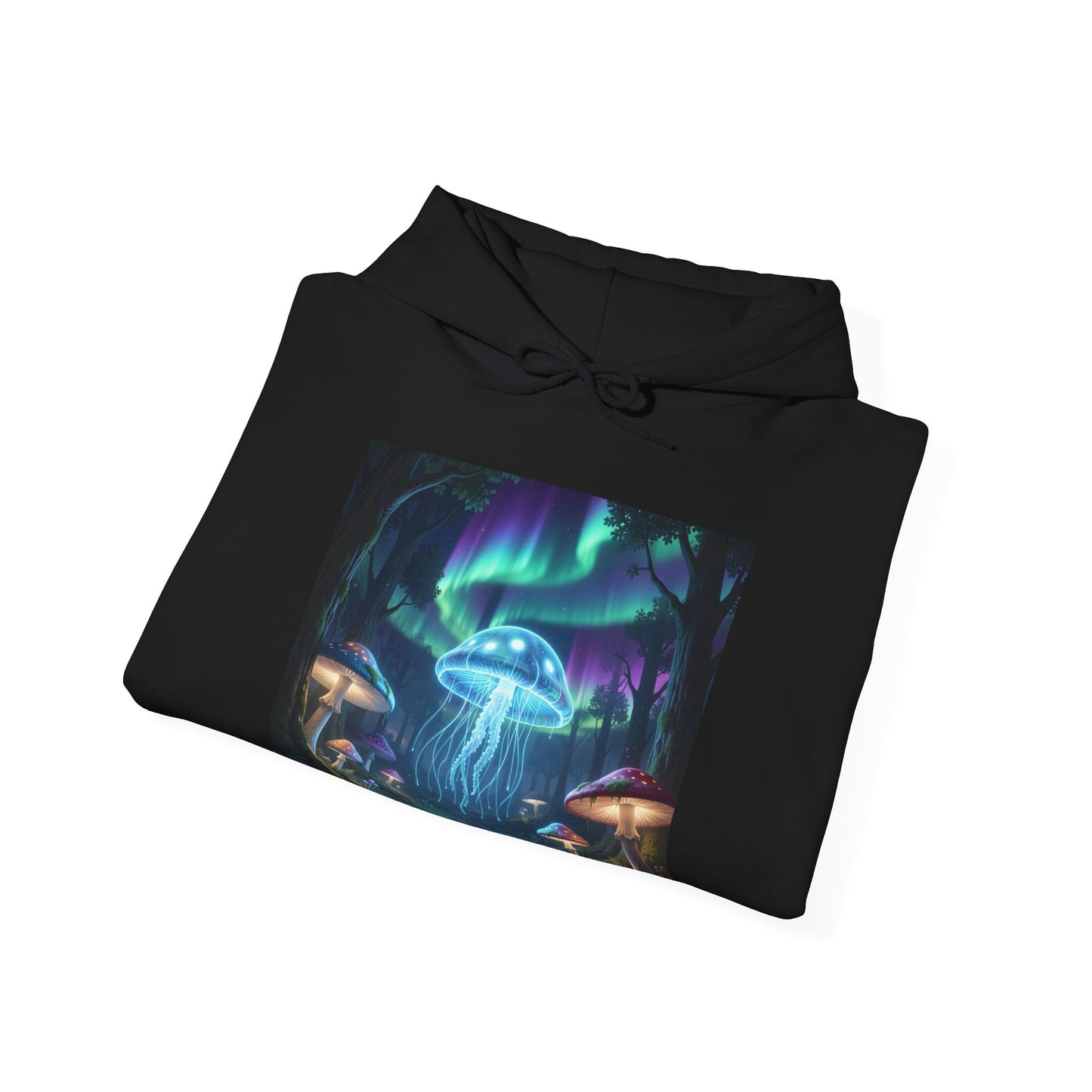 Mystical Glow Mushroom Jellyfish Hoodie – Neon Forest Jellyfish Design