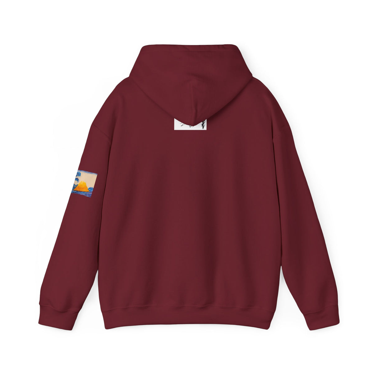 Wave and Volcano Art Hoodie — Ocean Wave Painting Sweatshirt