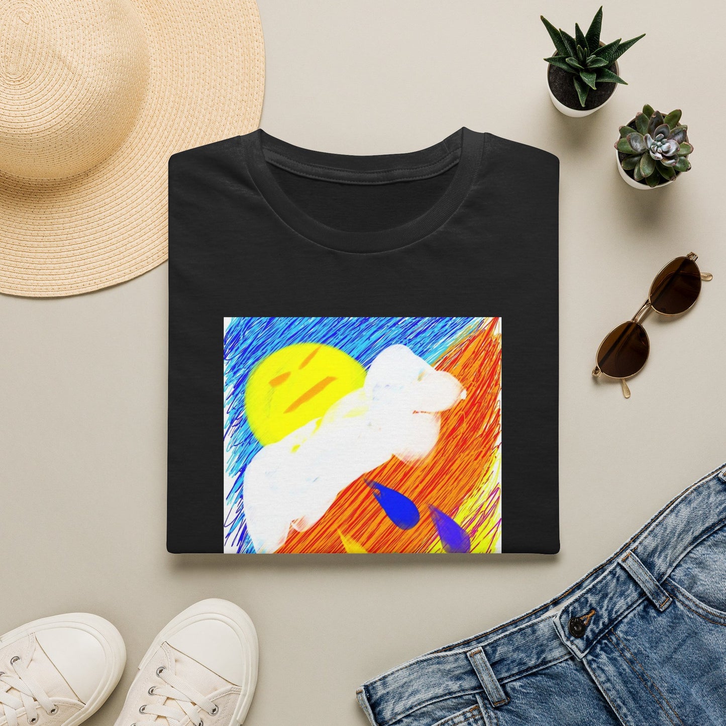 Abstract Sunset T-Shirt — Dog Drops Colour