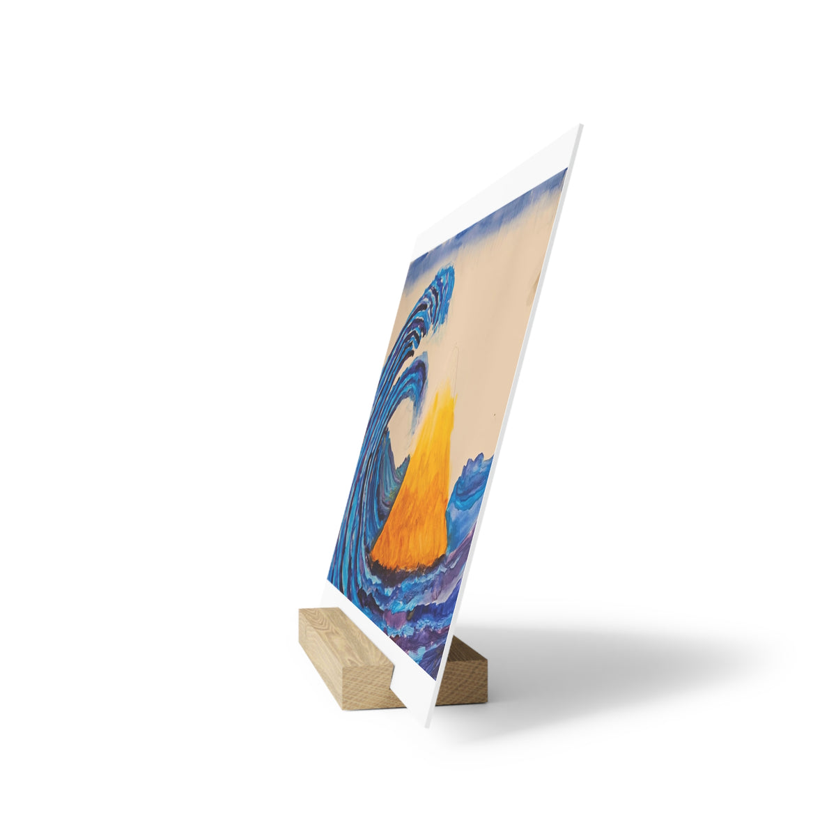 Art Work Print Of J.Blackwood.  Art Board Display – Wave & Volcano Gallery Stand