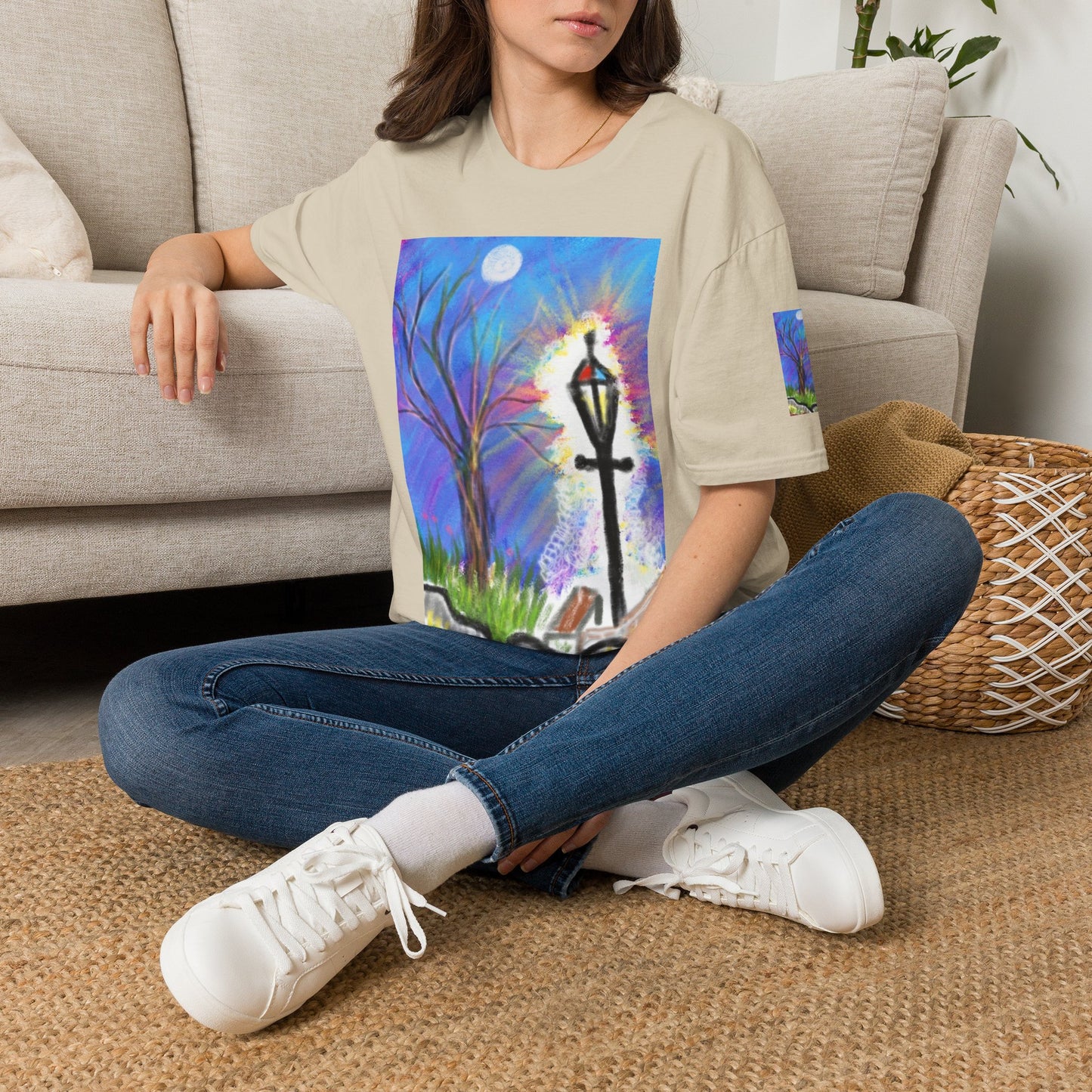 Moonlit Lantern T‑Shirt — Whimsical Nightscape Tee