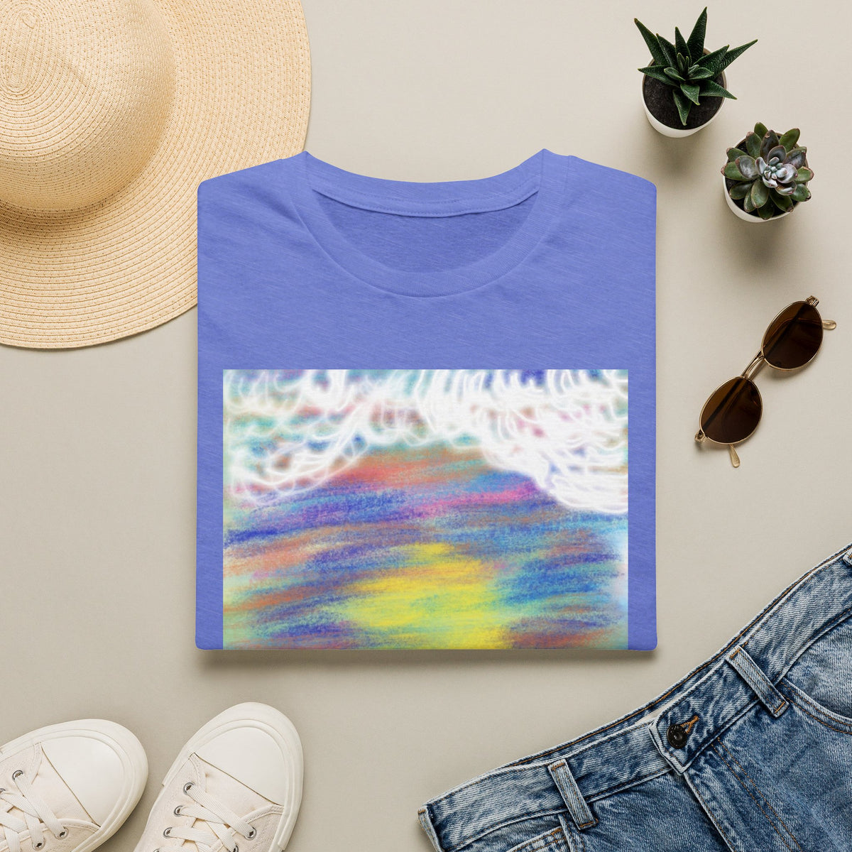 Abstract Sunset Wave T-Shirt