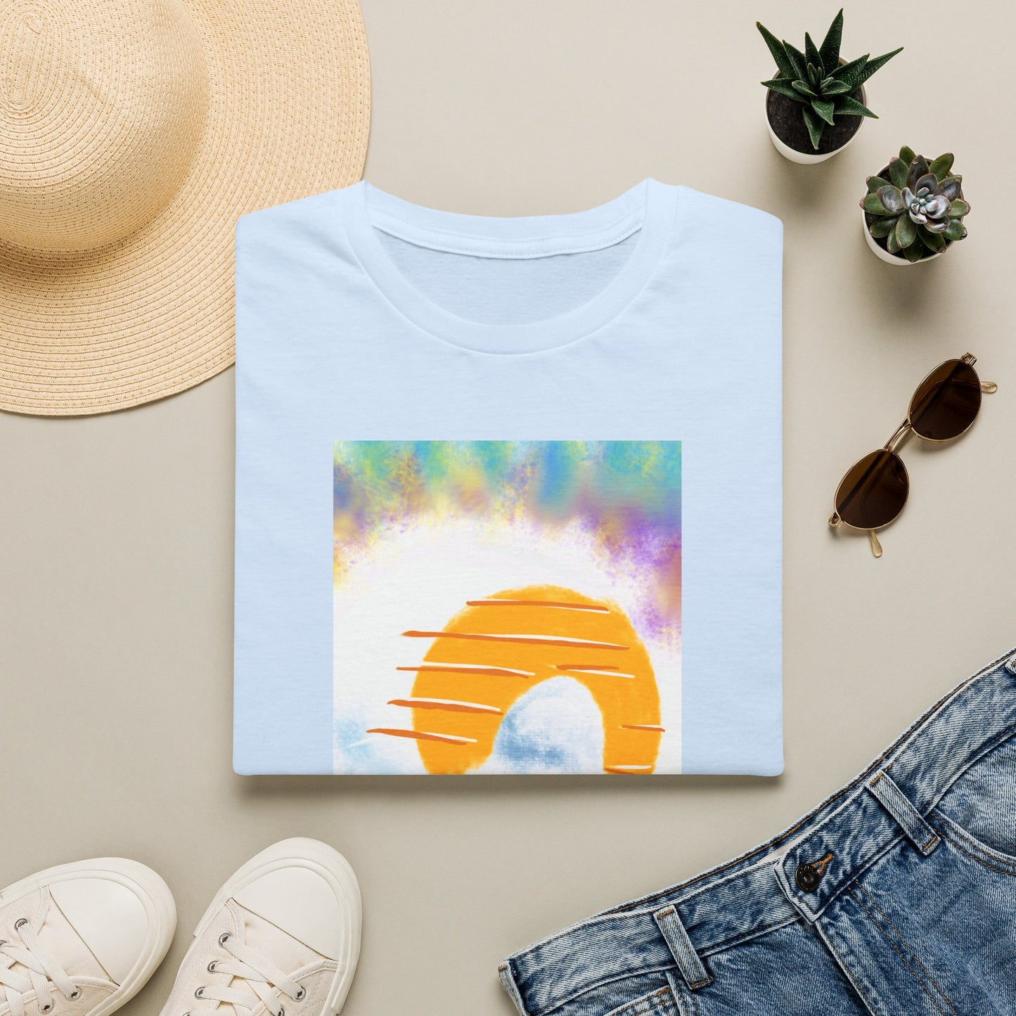 Retro Sunrise Graphic T-Shirt — Colorful Tie-Dye Vibe