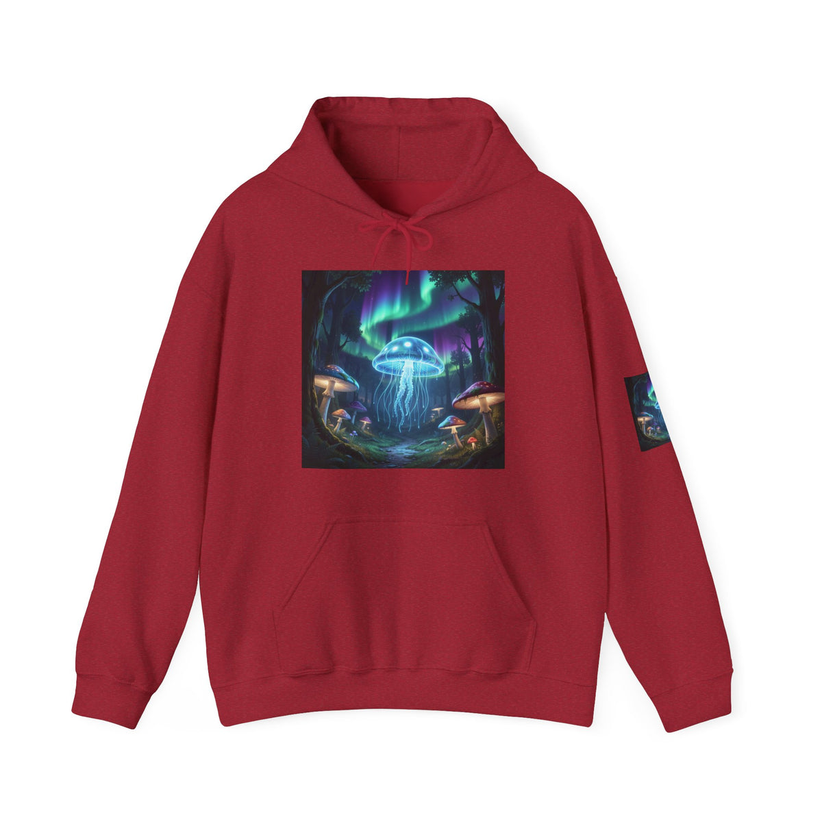 Mystical Glow Mushroom Jellyfish Hoodie – Neon Forest Jellyfish Design
