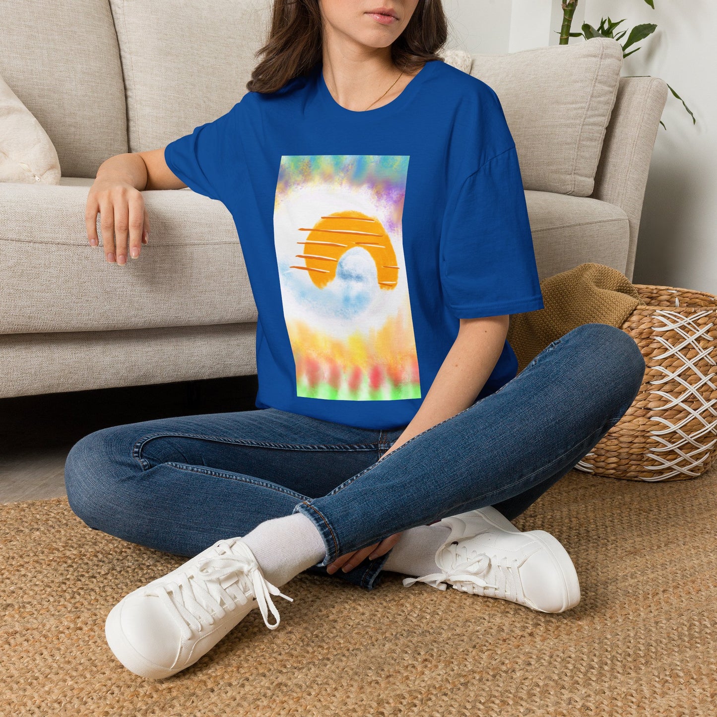 Retro Sunrise Graphic T-Shirt — Colorful Tie-Dye Vibe