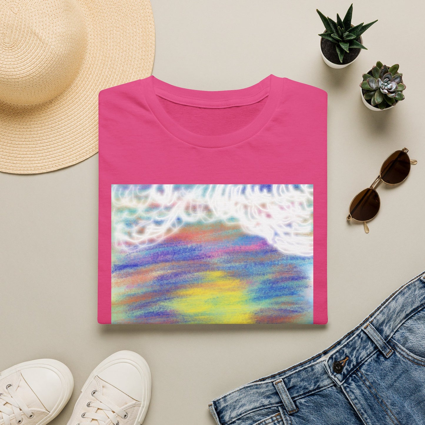 Abstract Sunset Wave T-Shirt
