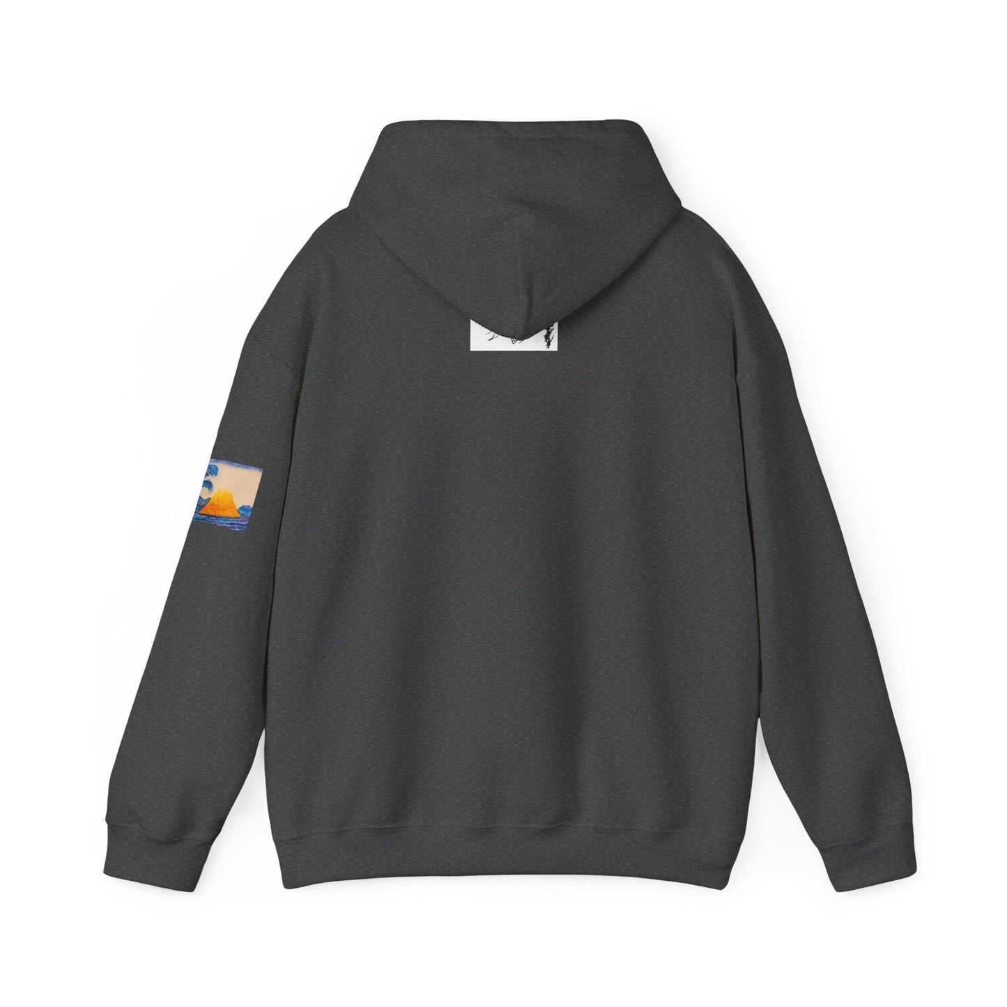 Wave and Volcano Art Hoodie — Ocean Wave Painting Sweatshirt