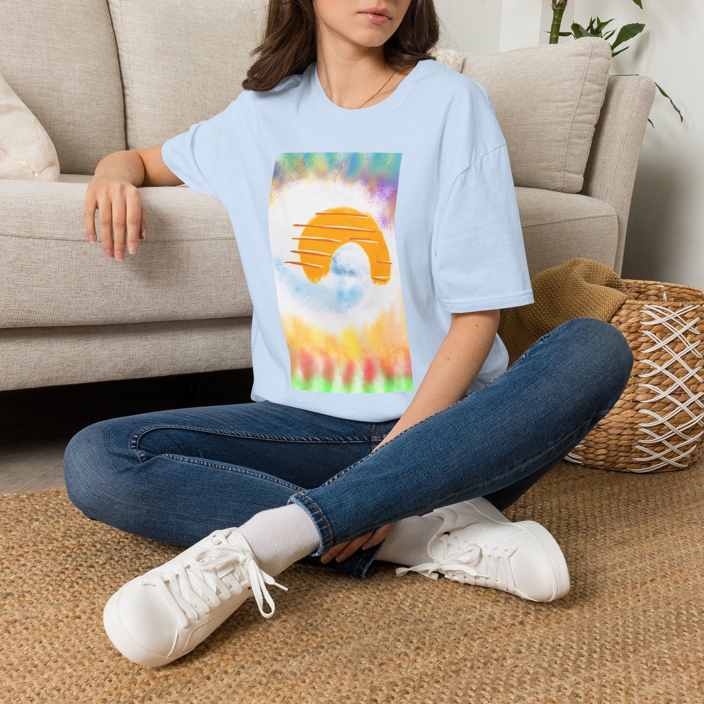 Retro Sunrise Graphic T-Shirt — Colorful Tie-Dye Vibe