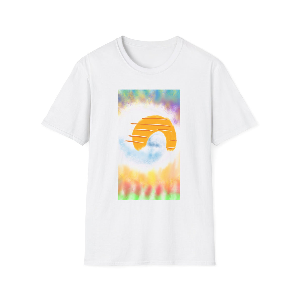 Retro Sunrise Graphic T-Shirt — Colorful Tie-Dye Vibe