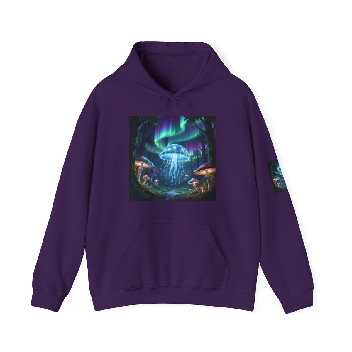 Mystical Glow Mushroom Jellyfish Hoodie – Neon Forest Jellyfish Design