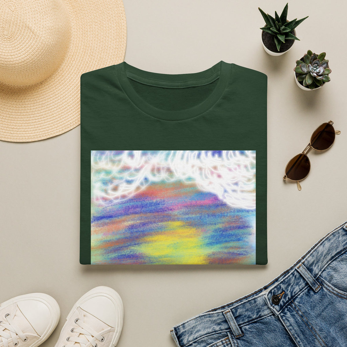 Abstract Sunset Wave T-Shirt