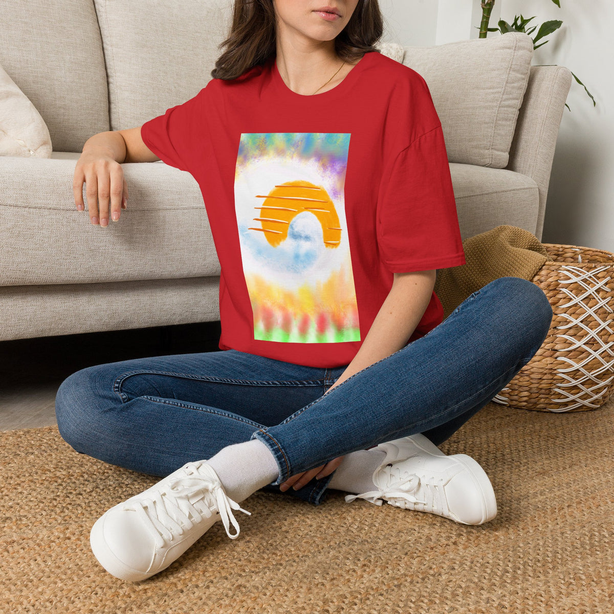 Retro Sunrise Graphic T-Shirt — Colorful Tie-Dye Vibe
