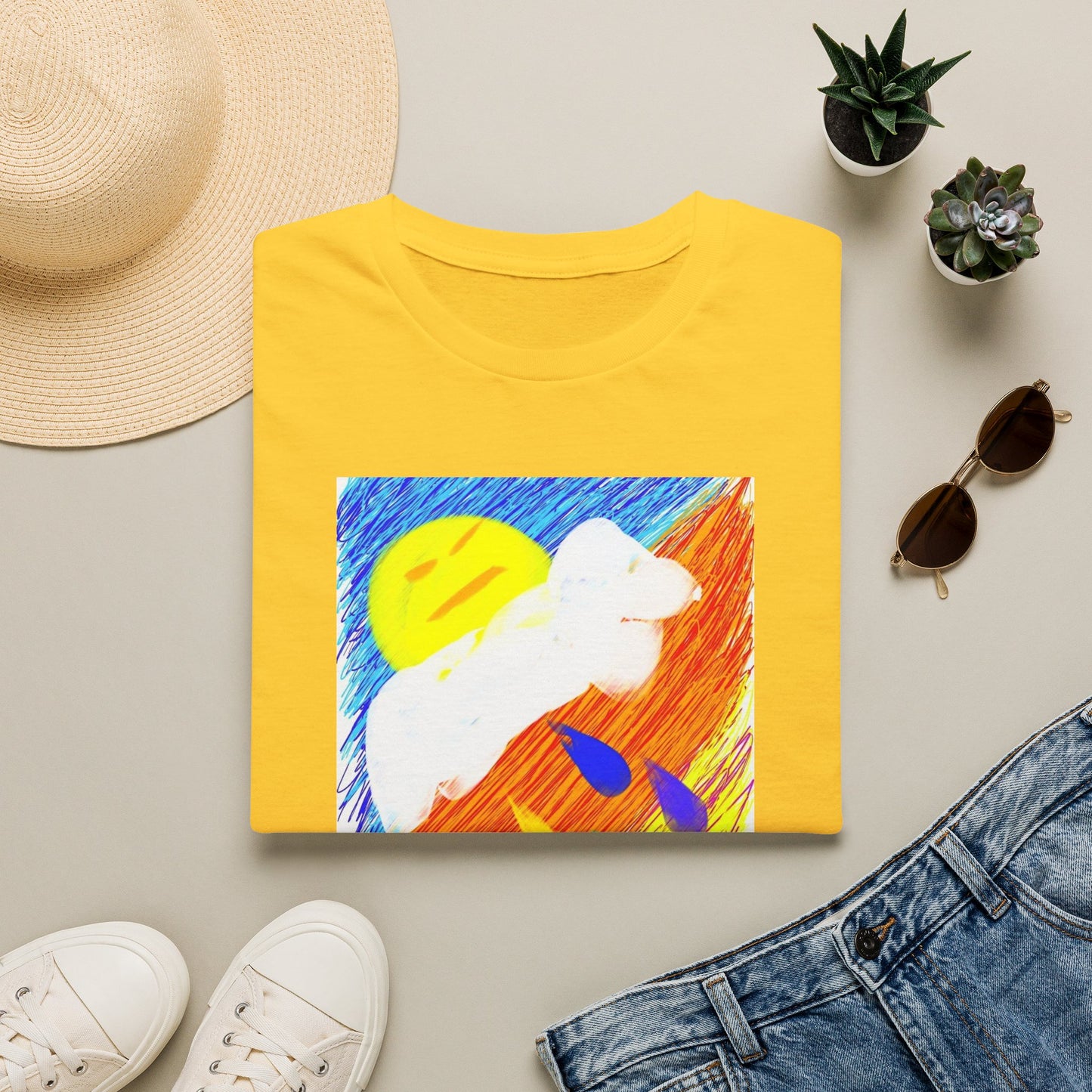 Abstract Sunset T-Shirt — Dog Drops Colour
