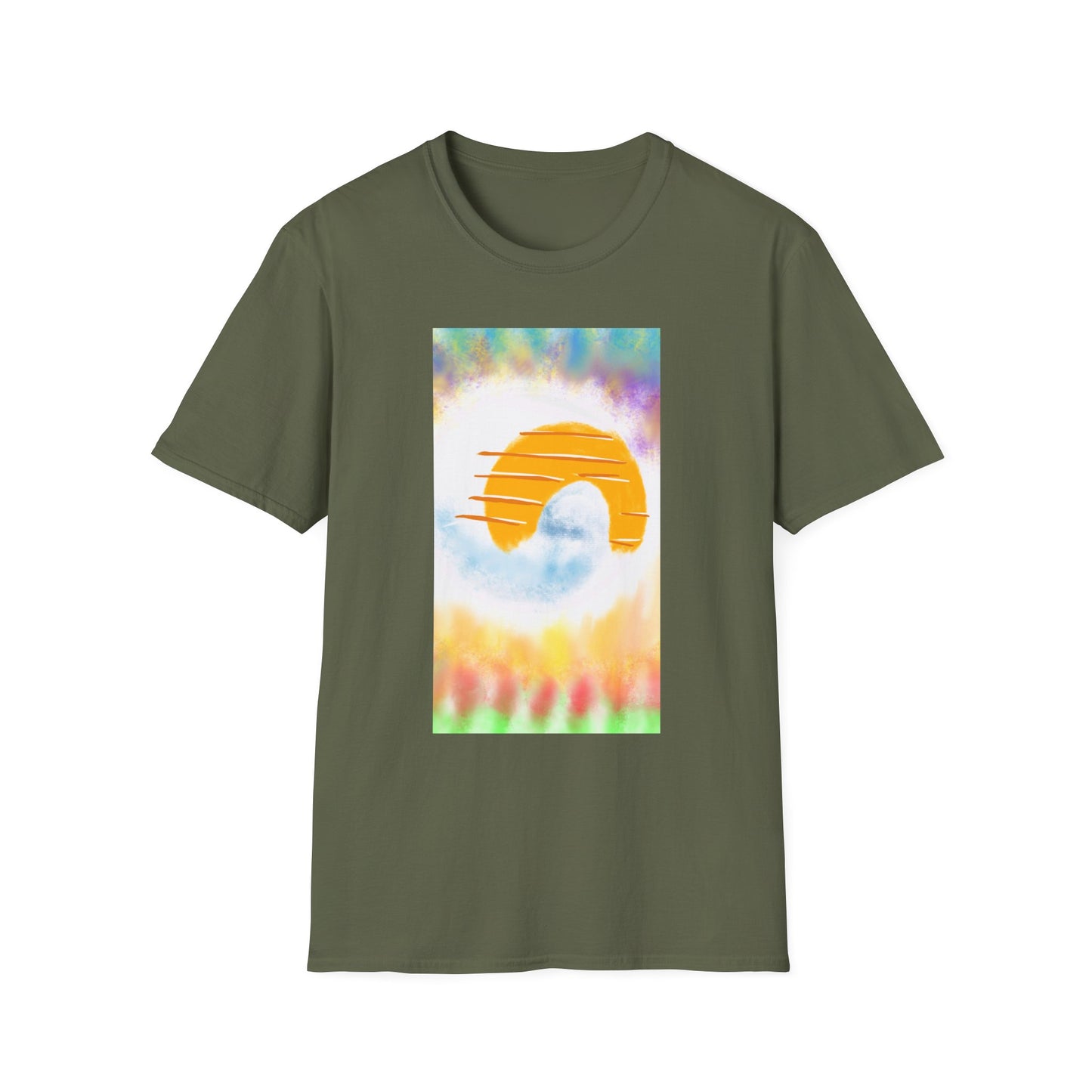 Retro Sunrise Graphic T-Shirt — Colorful Tie-Dye Vibe