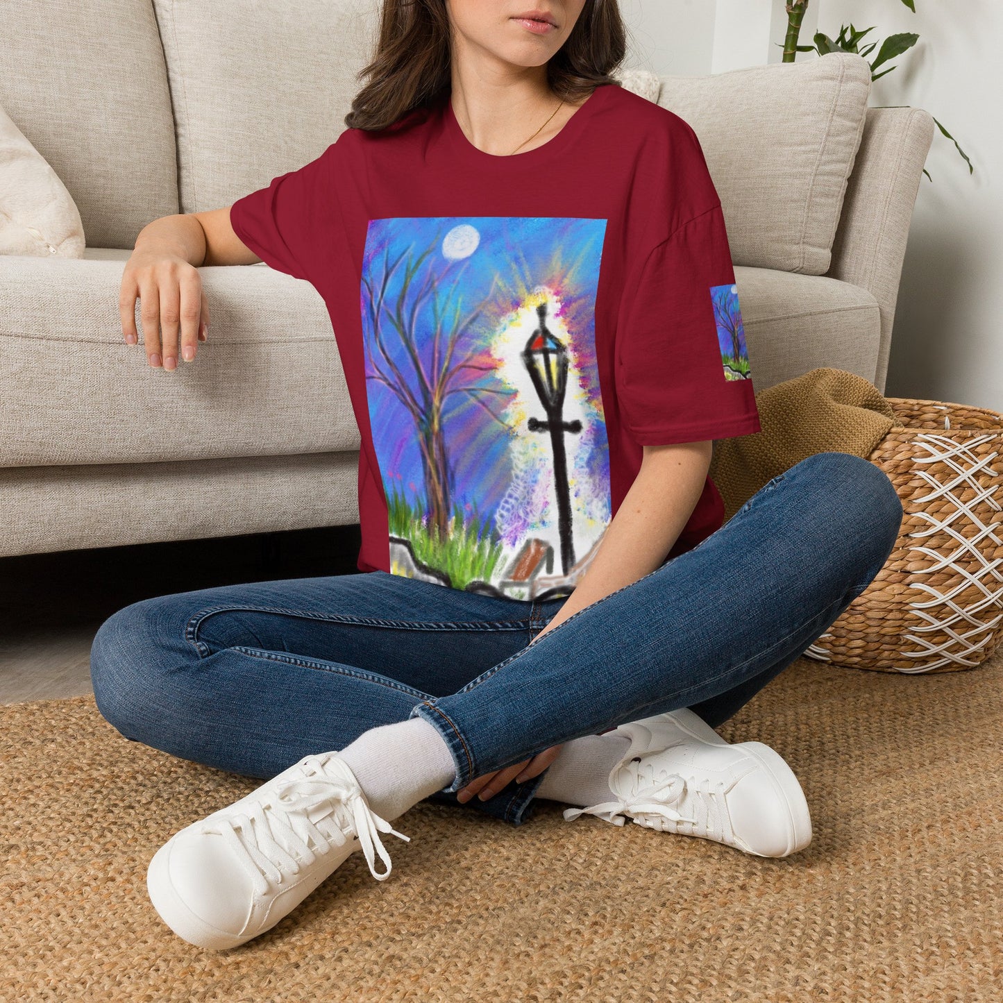 Moonlit Lantern T‑Shirt — Whimsical Nightscape Tee