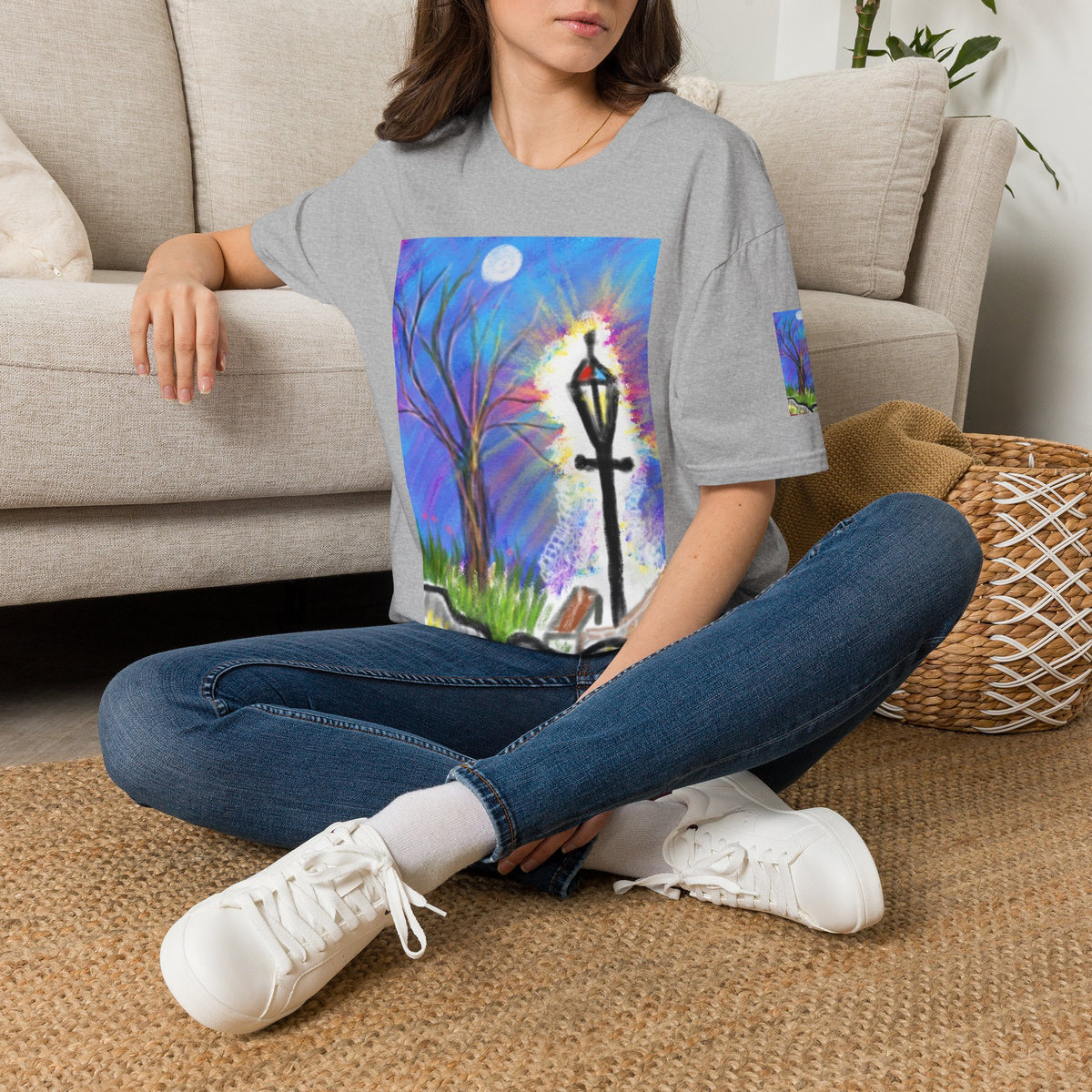 Moonlit Lantern T‑Shirt — Whimsical Nightscape Tee