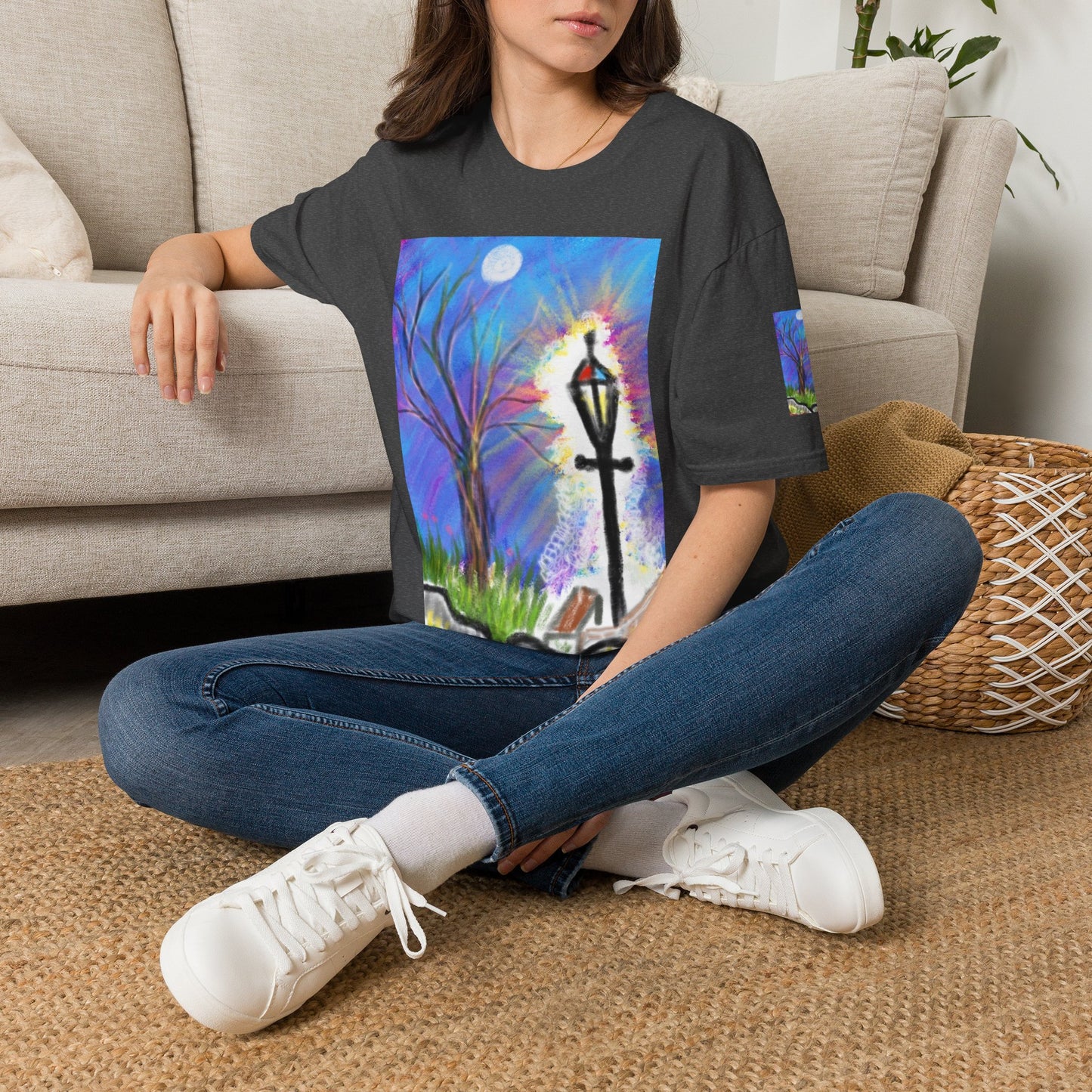 Moonlit Lantern T‑Shirt — Whimsical Nightscape Tee