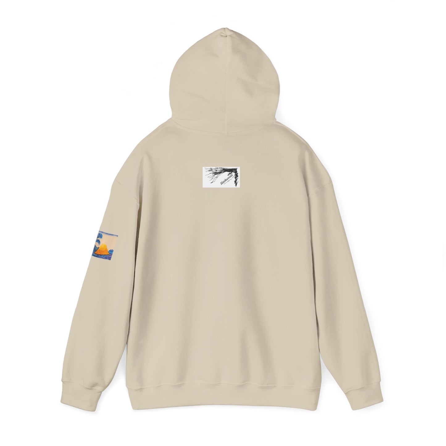 Wave and Volcano Art Hoodie — Ocean Wave Painting Sweatshirt