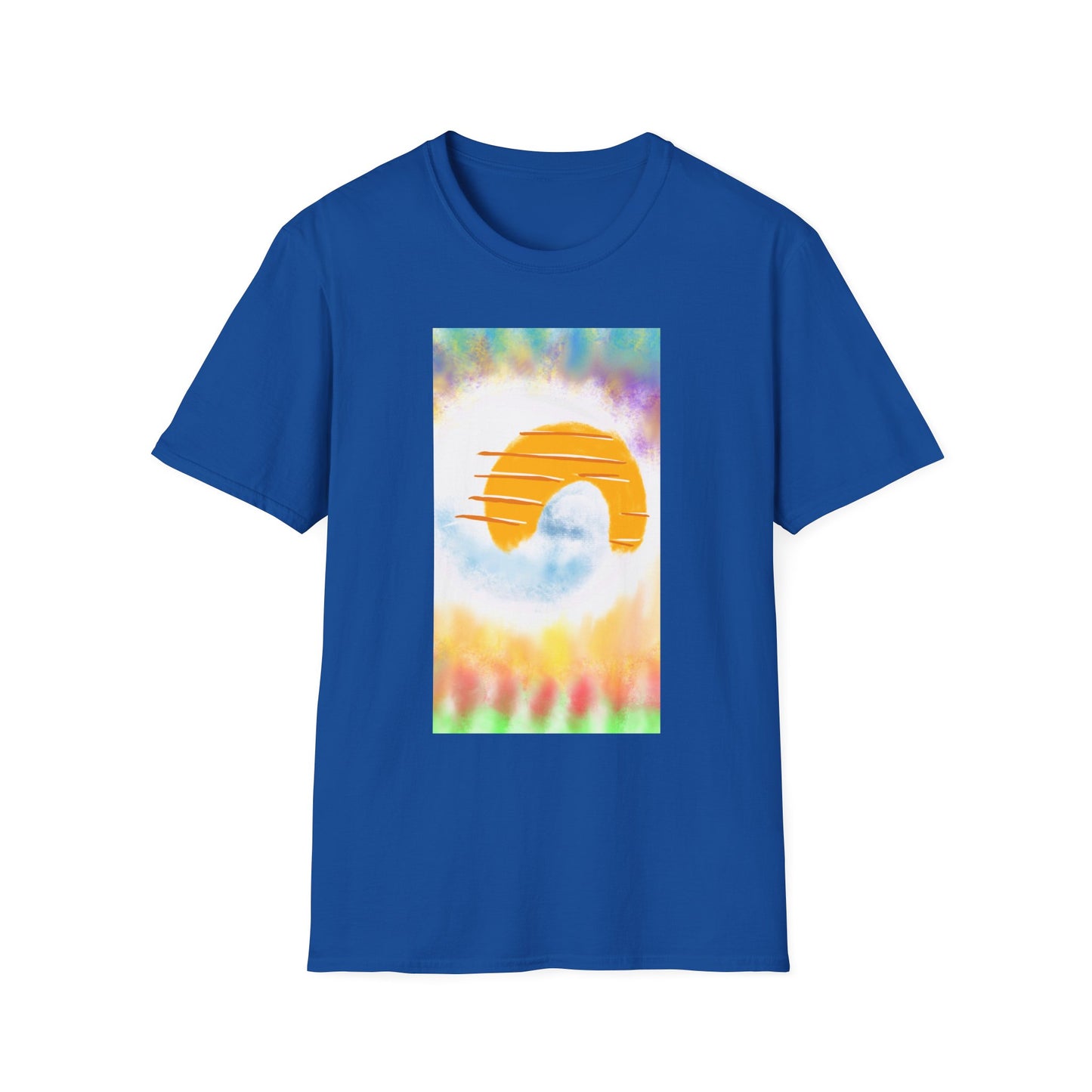 Retro Sunrise Graphic T-Shirt — Colorful Tie-Dye Vibe