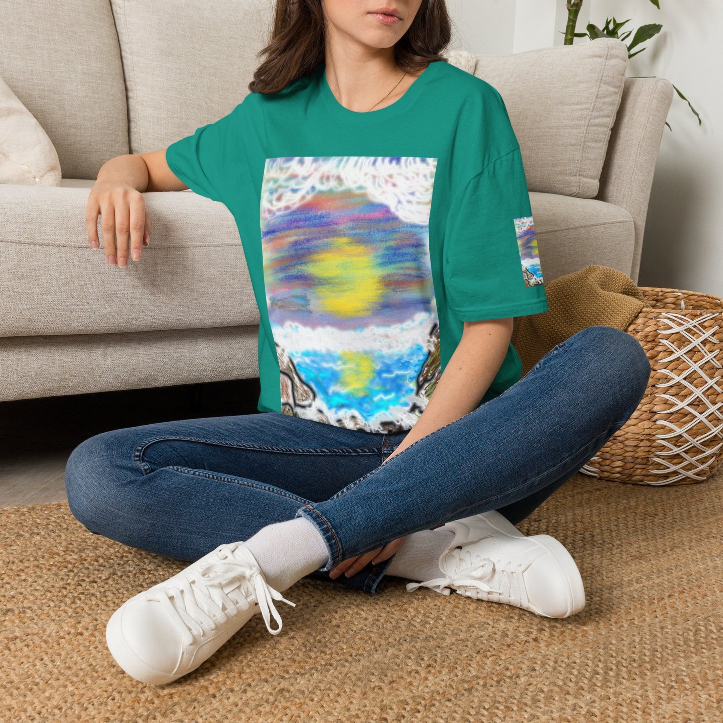 Abstract Sunset Wave T-Shirt