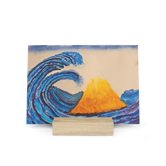 Art Work Print Of J.Blackwood.  Art Board Display – Wave & Volcano Gallery Stand
