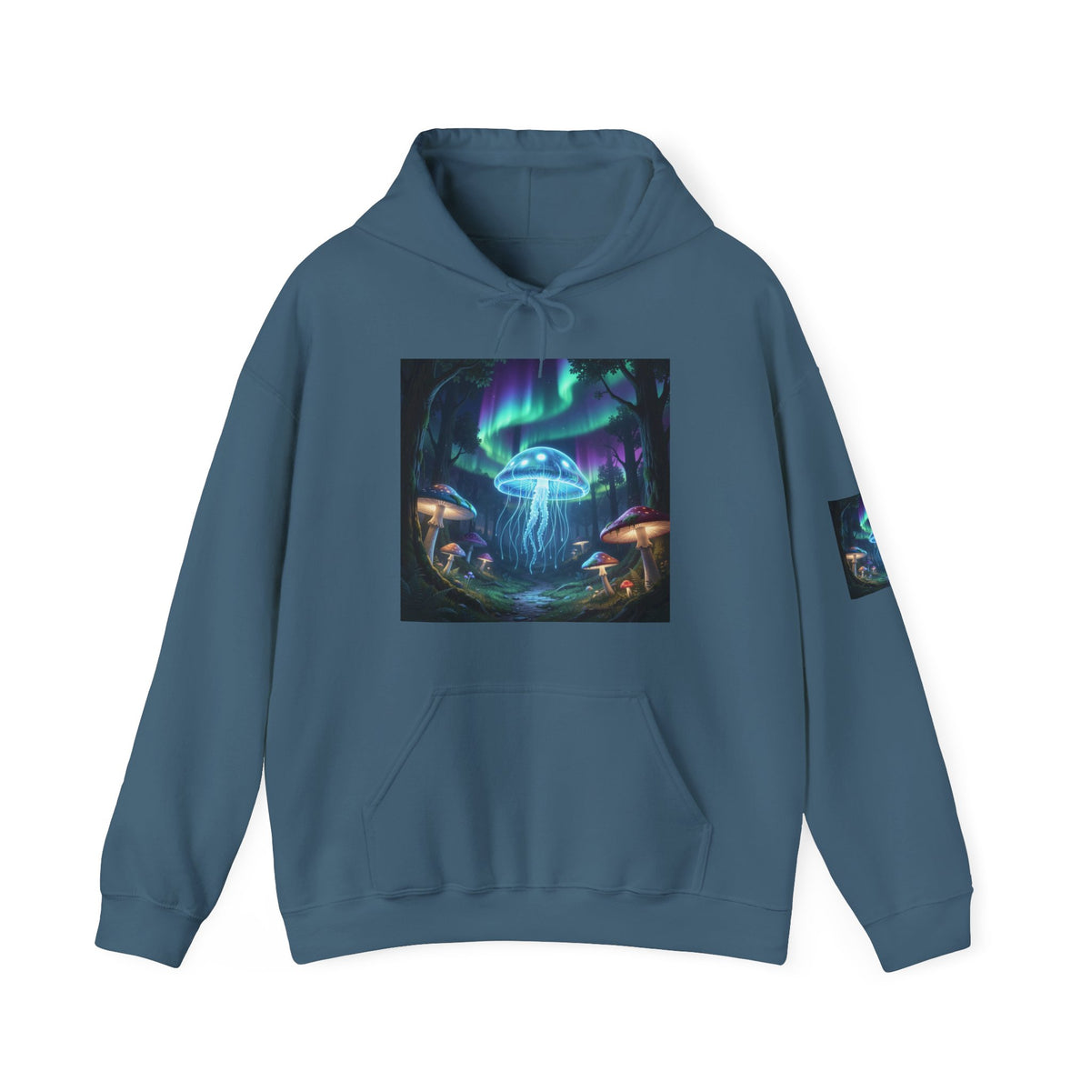 Mystical Glow Mushroom Jellyfish Hoodie – Neon Forest Jellyfish Design
