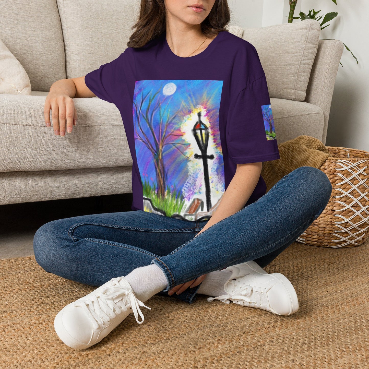 Moonlit Lantern T‑Shirt — Whimsical Nightscape Tee