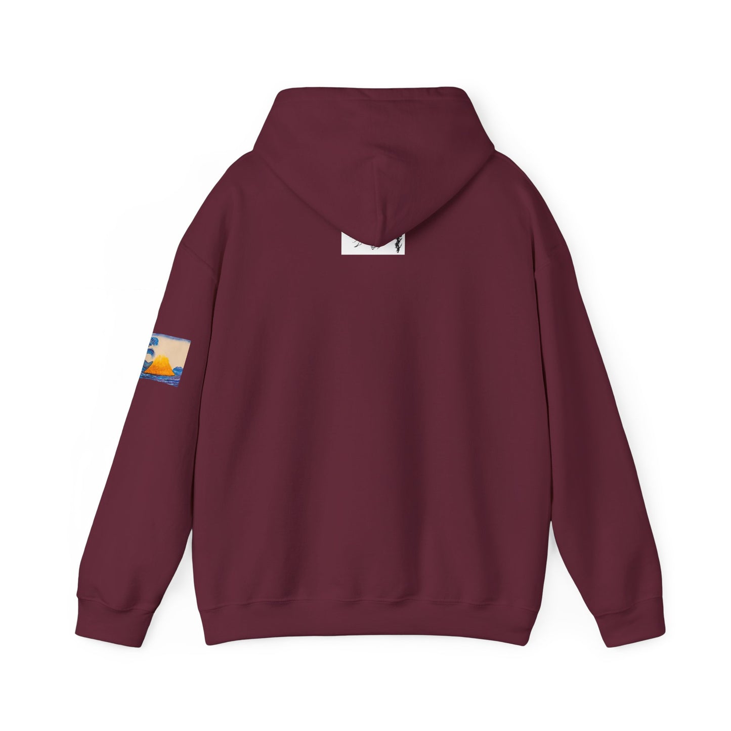 Wave and Volcano Art Hoodie — Ocean Wave Painting Sweatshirt