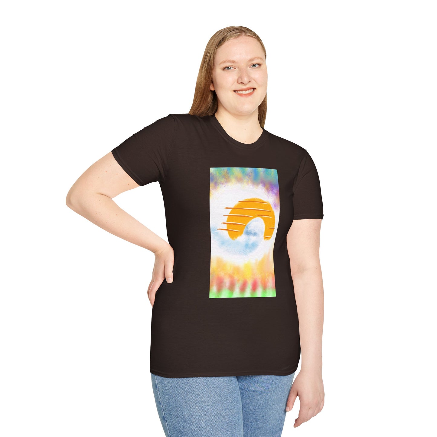 Retro Sunrise Graphic T-Shirt — Colorful Tie-Dye Vibe